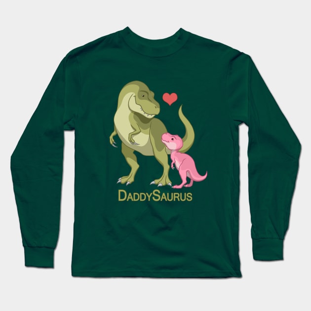 DaddySaurus T-Rex Father & Baby Girl Dinosaurs Long Sleeve T-Shirt by csforest